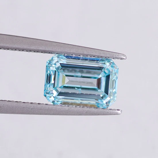 Diamante coltivato in laboratorio blu CVD da 2 ct, taglio smeraldo, colore fantasia, taglio eccellente con diamante creato in laboratorio certificato Igi