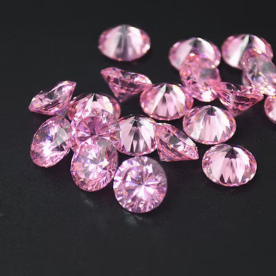 3x pietre preziose CZ sciolte a taglio rotondo lucido per regali